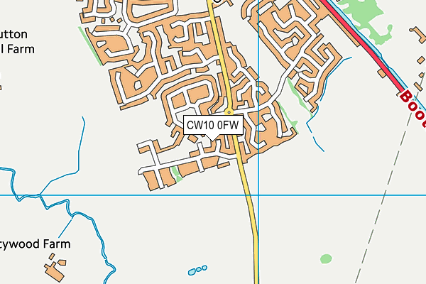 CW10 0FW map - OS VectorMap District (Ordnance Survey)