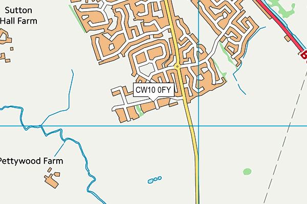 CW10 0FY map - OS VectorMap District (Ordnance Survey)