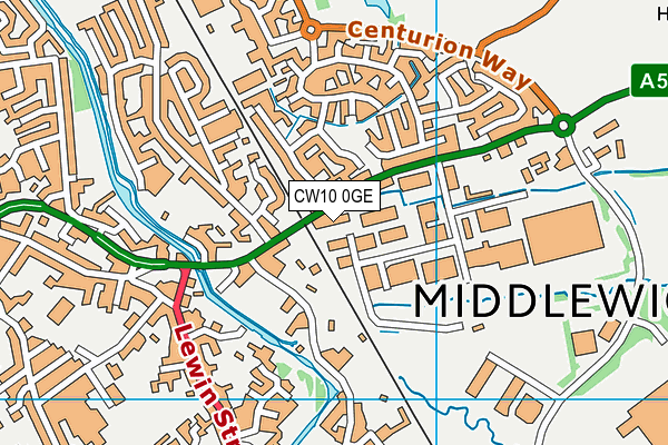 CW10 0GE map - OS VectorMap District (Ordnance Survey)