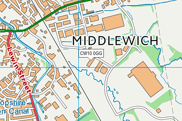 CW10 0GG map - OS VectorMap District (Ordnance Survey)