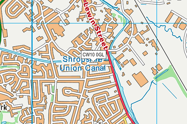 CW10 0GL map - OS VectorMap District (Ordnance Survey)