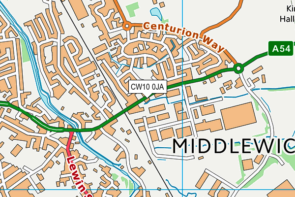 CW10 0JA map - OS VectorMap District (Ordnance Survey)