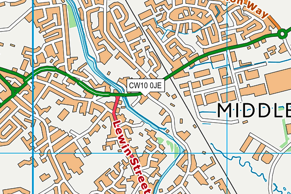 CW10 0JE map - OS VectorMap District (Ordnance Survey)