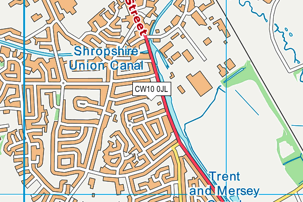 CW10 0JL map - OS VectorMap District (Ordnance Survey)