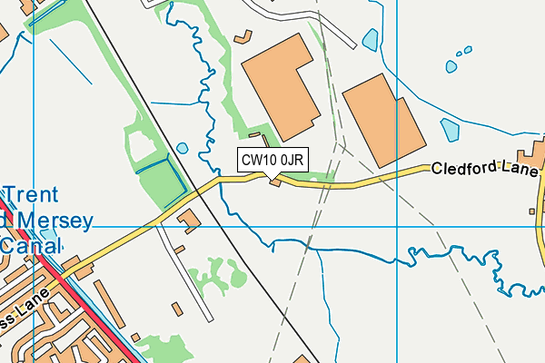 CW10 0JR map - OS VectorMap District (Ordnance Survey)