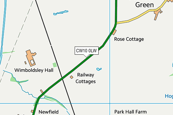 CW10 0LW map - OS VectorMap District (Ordnance Survey)