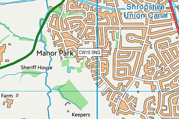 CW10 0NQ map - OS VectorMap District (Ordnance Survey)