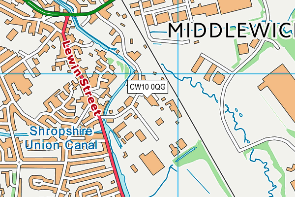 CW10 0QG map - OS VectorMap District (Ordnance Survey)