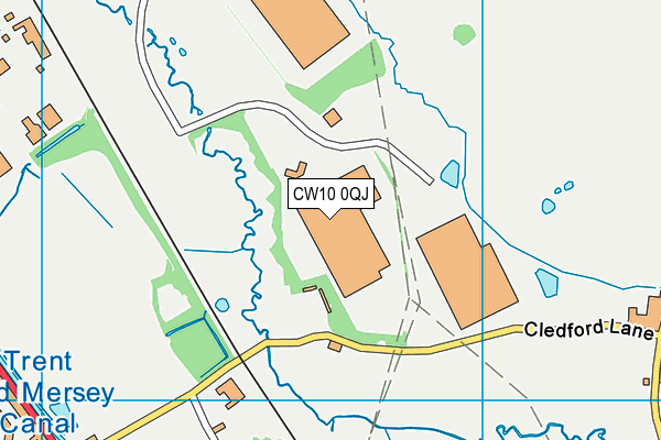 CW10 0QJ map - OS VectorMap District (Ordnance Survey)