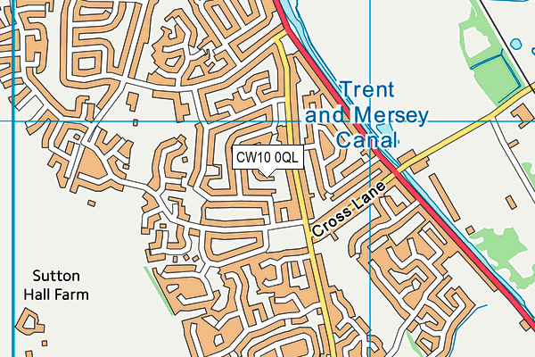 CW10 0QL map - OS VectorMap District (Ordnance Survey)