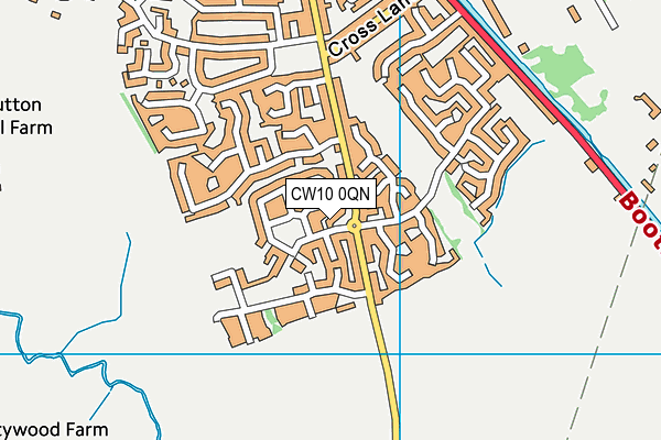 CW10 0QN map - OS VectorMap District (Ordnance Survey)