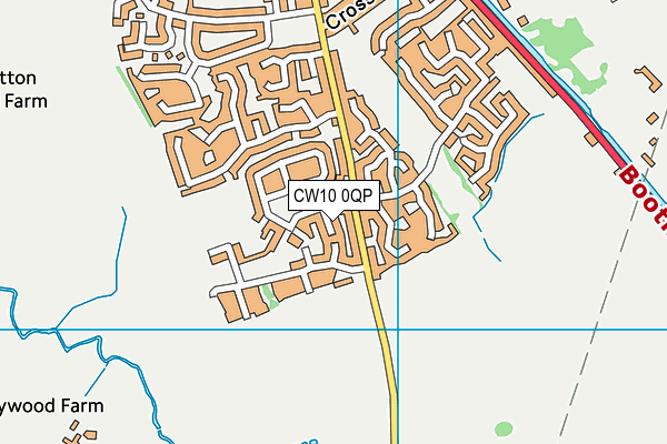 CW10 0QP map - OS VectorMap District (Ordnance Survey)