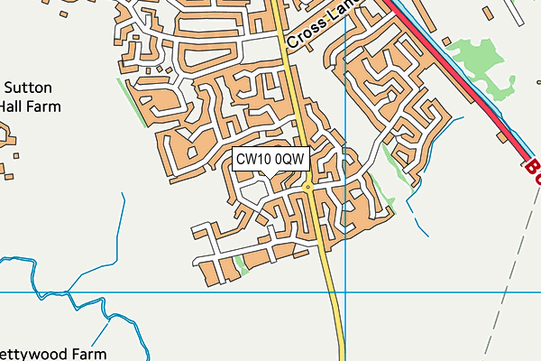 CW10 0QW map - OS VectorMap District (Ordnance Survey)