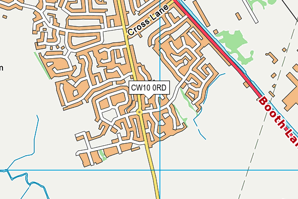 CW10 0RD map - OS VectorMap District (Ordnance Survey)