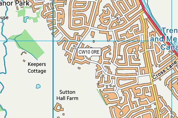 CW10 0RE map - OS VectorMap District (Ordnance Survey)