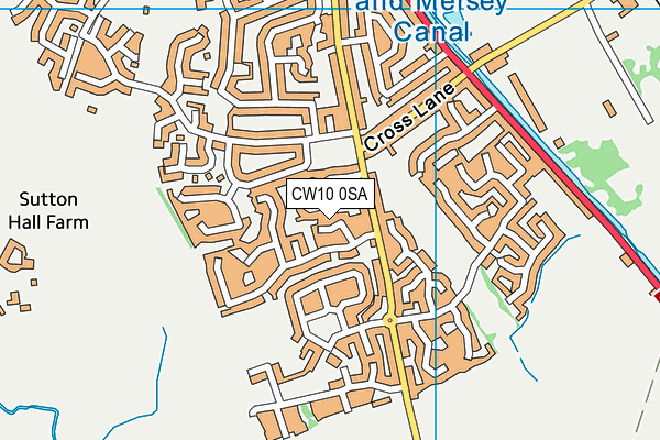 CW10 0SA map - OS VectorMap District (Ordnance Survey)