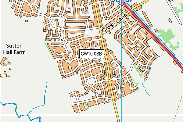 CW10 0SB map - OS VectorMap District (Ordnance Survey)