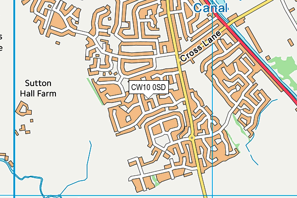 CW10 0SD map - OS VectorMap District (Ordnance Survey)