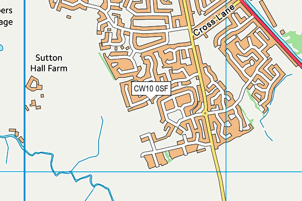 CW10 0SF map - OS VectorMap District (Ordnance Survey)