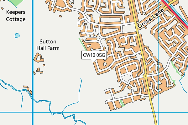 CW10 0SG map - OS VectorMap District (Ordnance Survey)