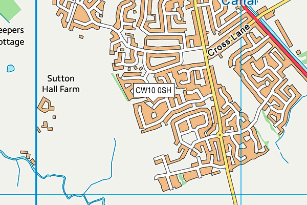 CW10 0SH map - OS VectorMap District (Ordnance Survey)