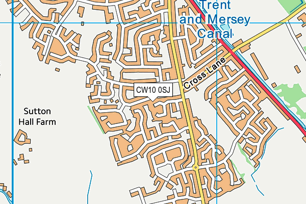 CW10 0SJ map - OS VectorMap District (Ordnance Survey)