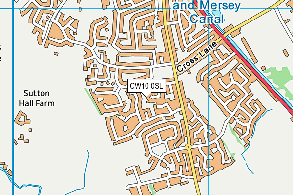 CW10 0SL map - OS VectorMap District (Ordnance Survey)