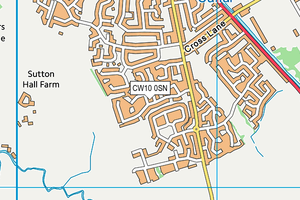 CW10 0SN map - OS VectorMap District (Ordnance Survey)