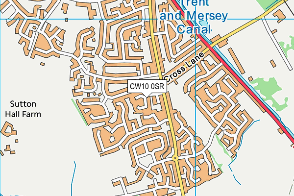 CW10 0SR map - OS VectorMap District (Ordnance Survey)