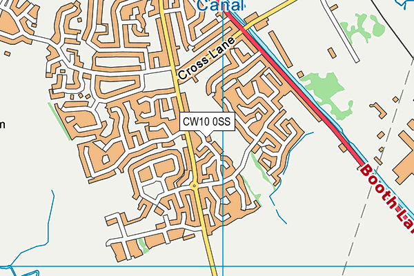 CW10 0SS map - OS VectorMap District (Ordnance Survey)