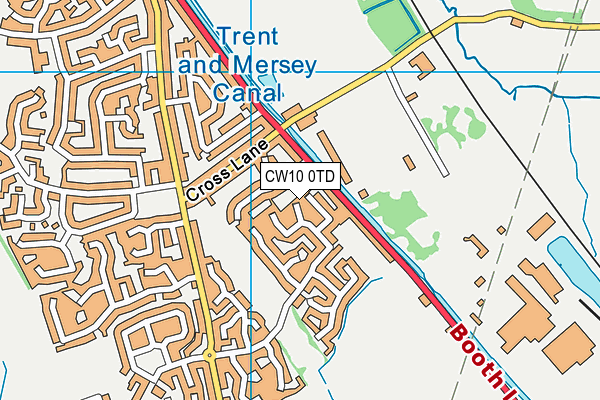 CW10 0TD map - OS VectorMap District (Ordnance Survey)