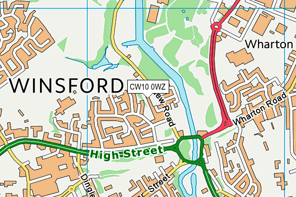 CW10 0WZ map - OS VectorMap District (Ordnance Survey)