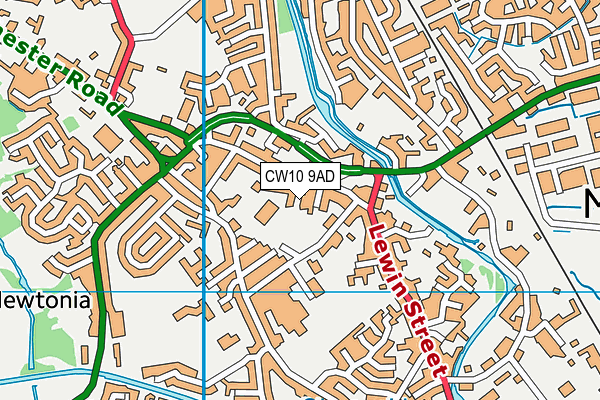 CW10 9AD map - OS VectorMap District (Ordnance Survey)