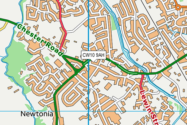 CW10 9AH map - OS VectorMap District (Ordnance Survey)