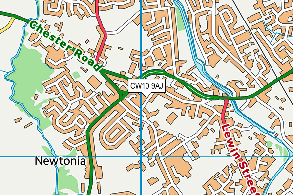 CW10 9AJ map - OS VectorMap District (Ordnance Survey)