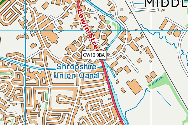 CW10 9BA map - OS VectorMap District (Ordnance Survey)