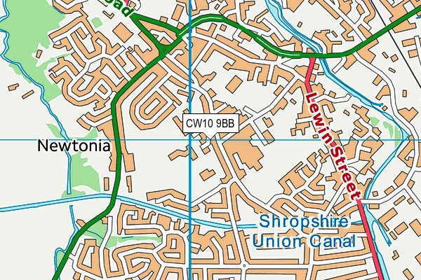 CW10 9BB map - OS VectorMap District (Ordnance Survey)