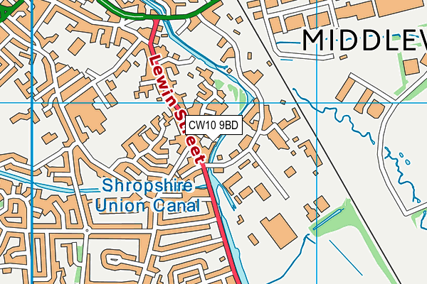 CW10 9BD map - OS VectorMap District (Ordnance Survey)