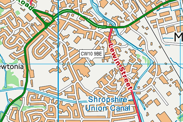 CW10 9BE map - OS VectorMap District (Ordnance Survey)