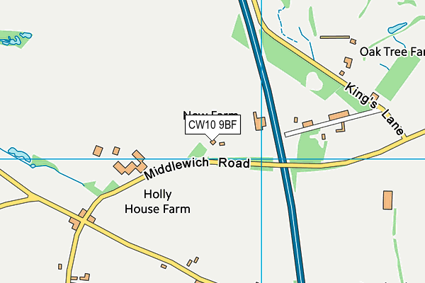 CW10 9BF map - OS VectorMap District (Ordnance Survey)