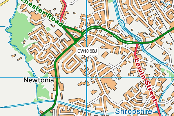 CW10 9BJ map - OS VectorMap District (Ordnance Survey)