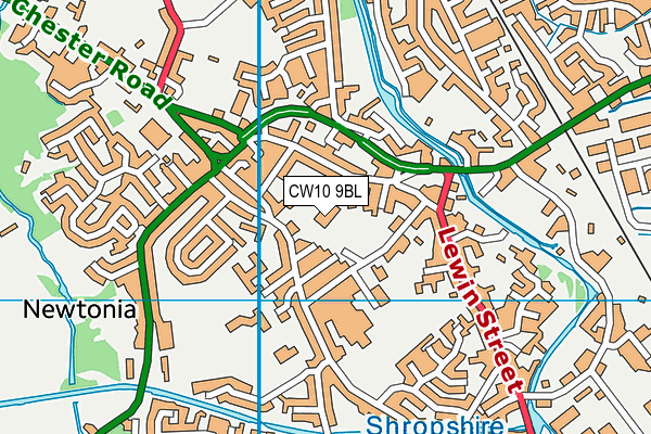 CW10 9BL map - OS VectorMap District (Ordnance Survey)