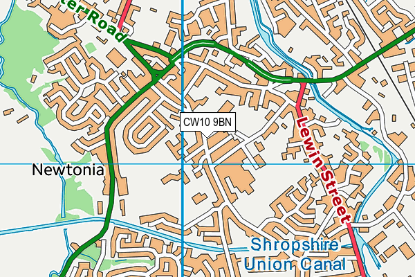 CW10 9BN map - OS VectorMap District (Ordnance Survey)