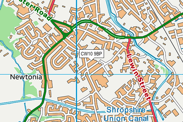 CW10 9BP map - OS VectorMap District (Ordnance Survey)