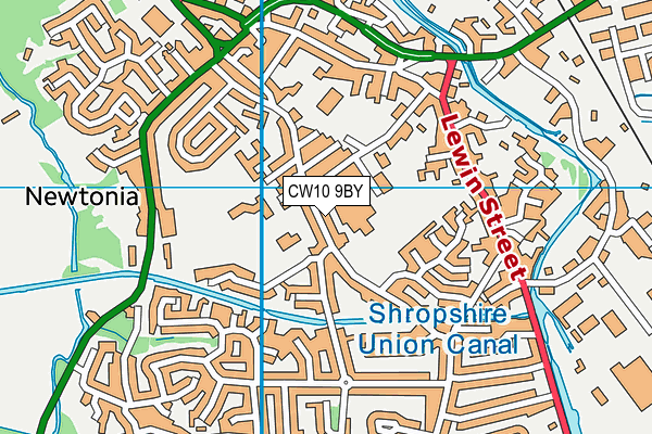 CW10 9BY map - OS VectorMap District (Ordnance Survey)