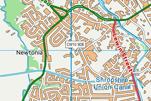 CW10 9DE map - OS VectorMap District (Ordnance Survey)