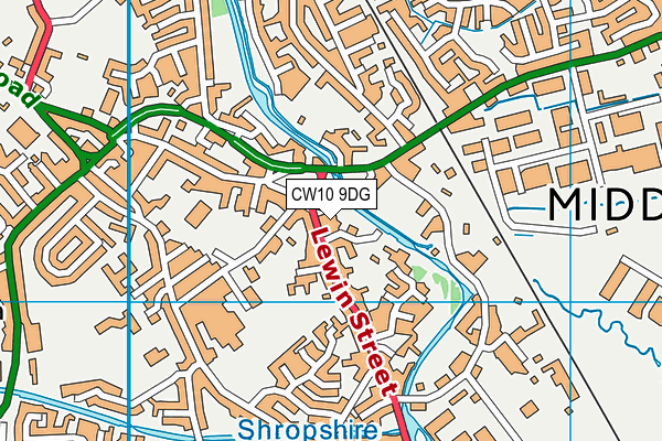 CW10 9DG map - OS VectorMap District (Ordnance Survey)