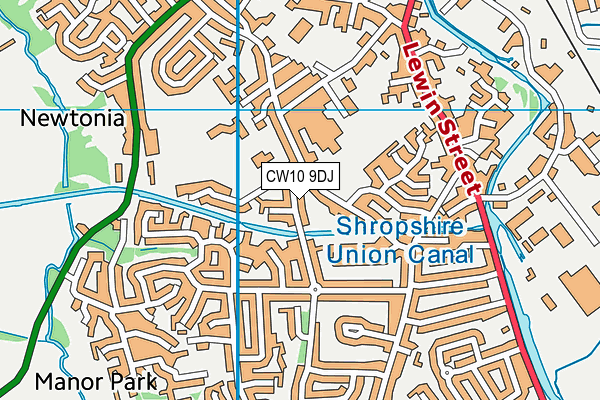 CW10 9DJ map - OS VectorMap District (Ordnance Survey)