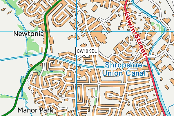 CW10 9DL map - OS VectorMap District (Ordnance Survey)
