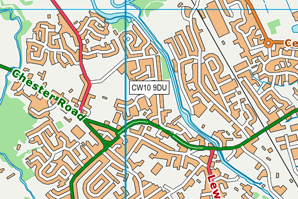 CW10 9DU map - OS VectorMap District (Ordnance Survey)